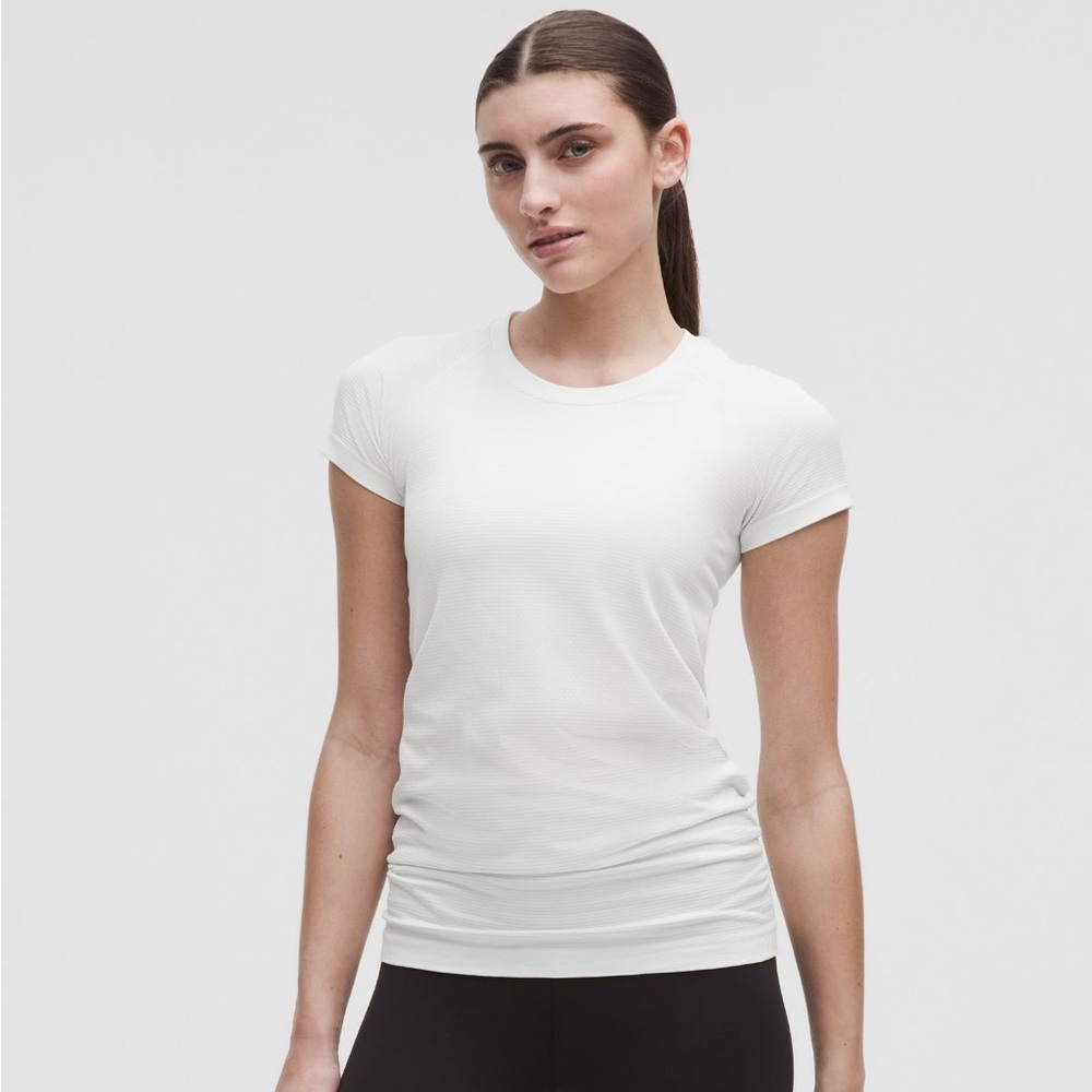 Lululemon short sleeve swiftly tech- white, size 8, hip length